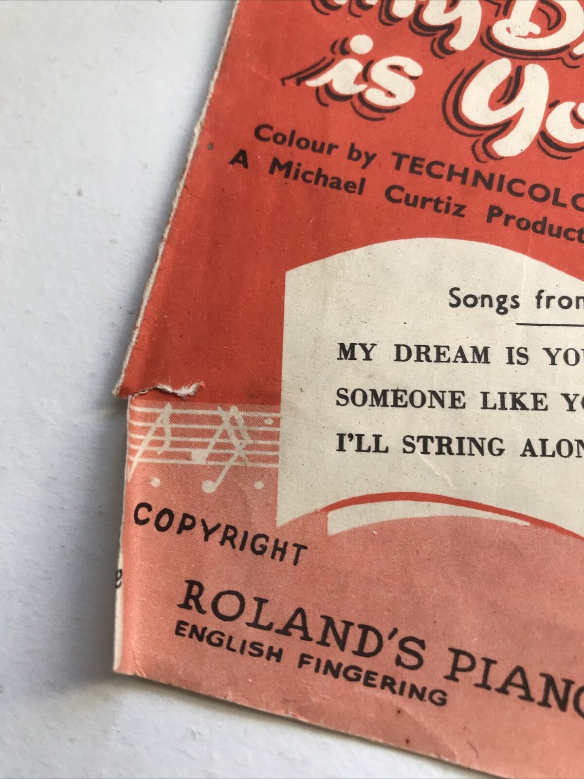 Vintage Sheet Music From Doris Day 1949 Film My dream is Yours I’ll String Along