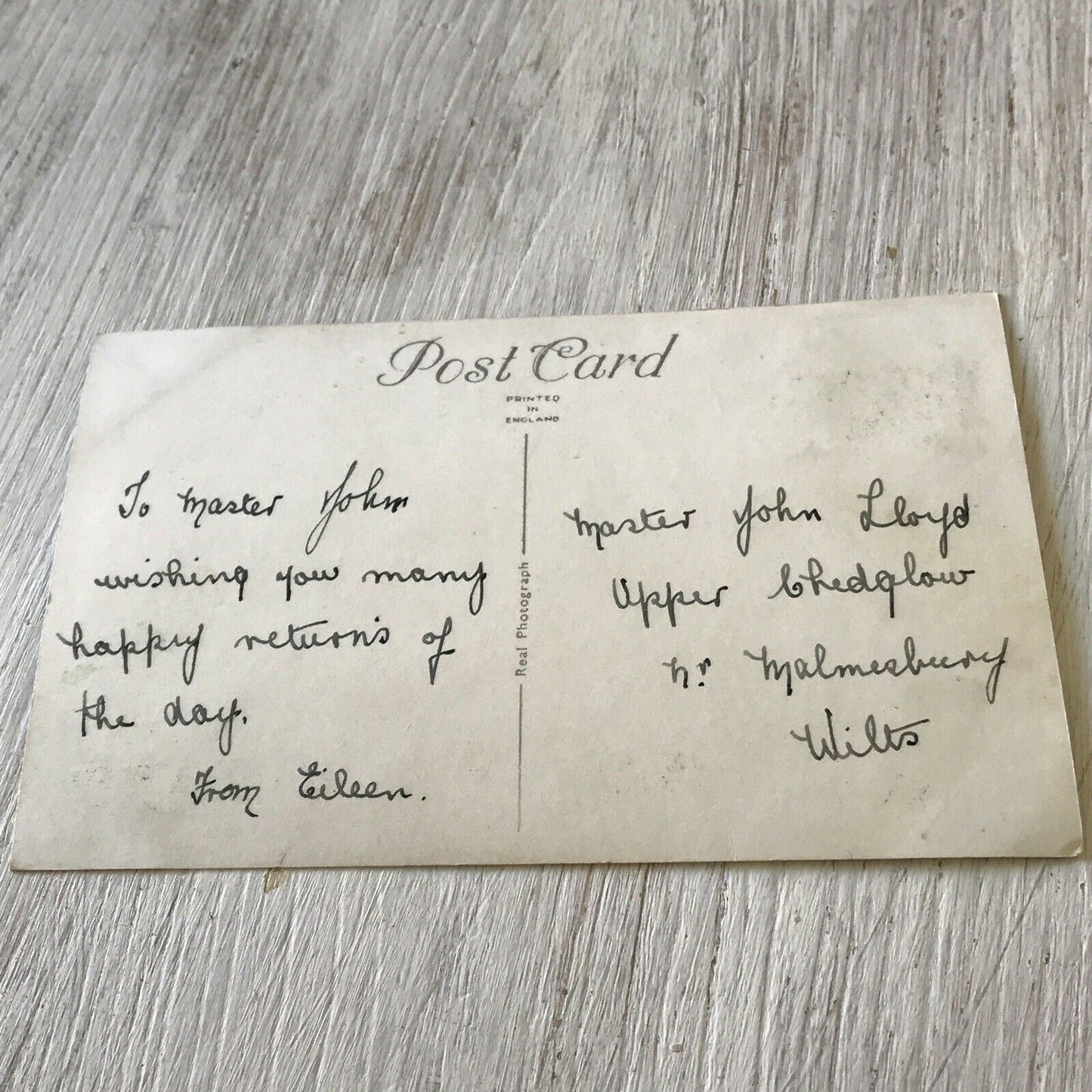 Vintage Antique Birthday Greetings Postcard Birthday Wishes Photo Castle Boats