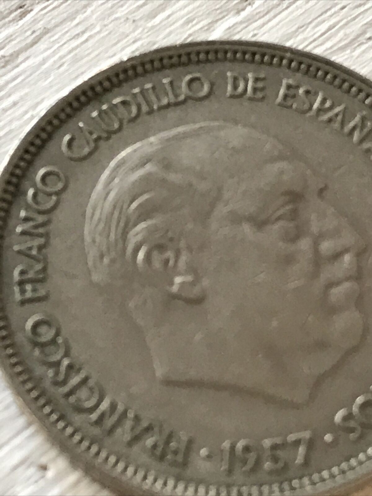 1957 25 Pesetas Ptas Spanish Coin Spain Franco