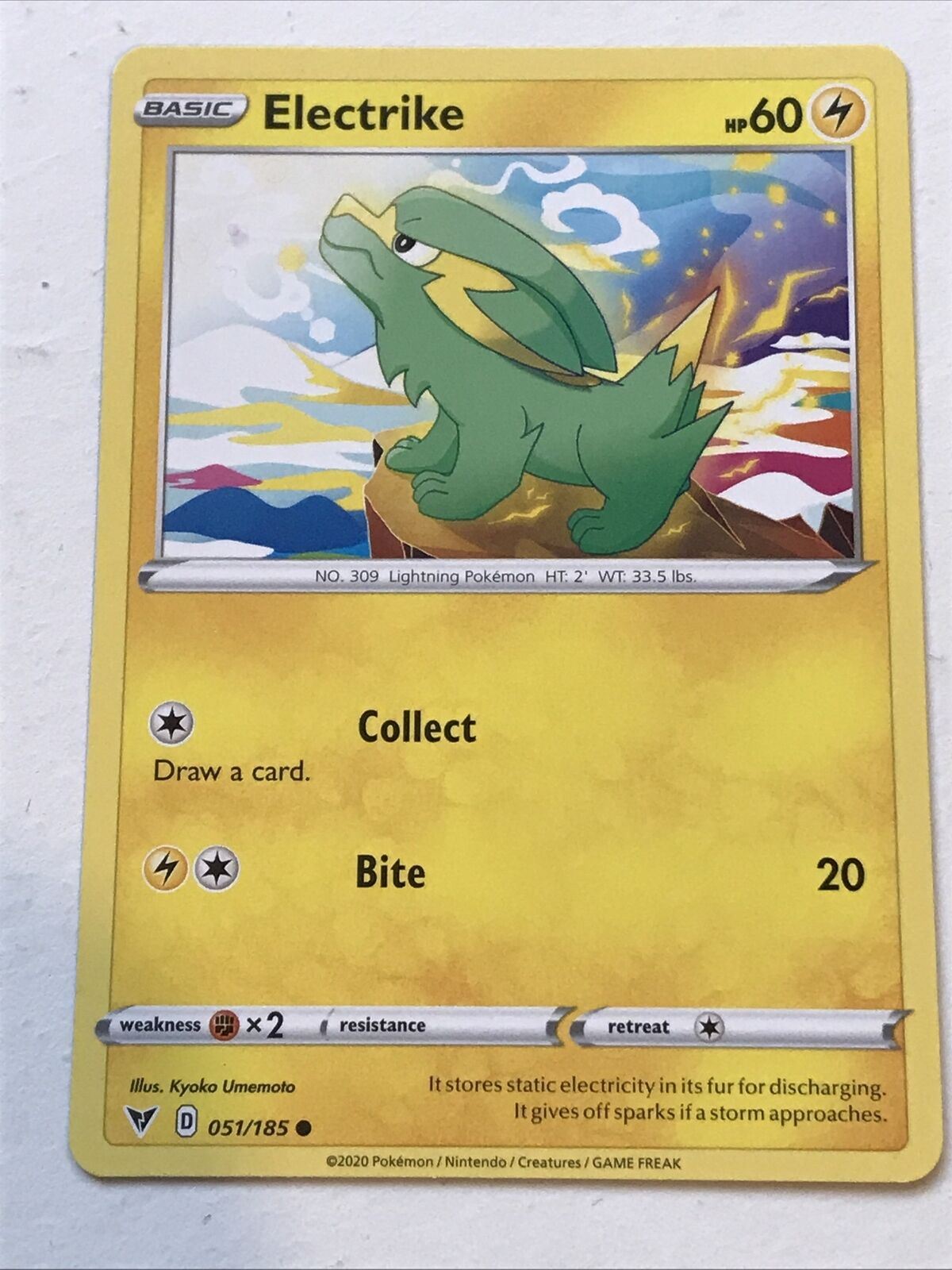 Pokemon Card Vivid Voltage 51/185 Electrike Basic 2020 Mint Condition