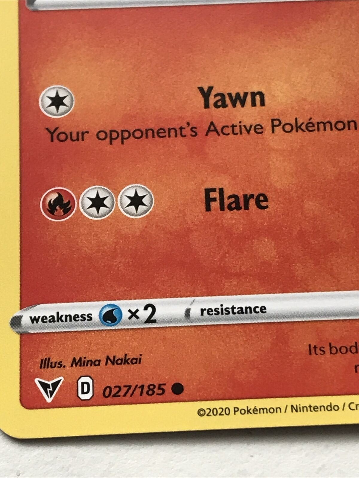 Pokemon Card Vivid Voltage 2020 Pack Fresh Basic SLUGMA 27/185 Lava Yawn Flare