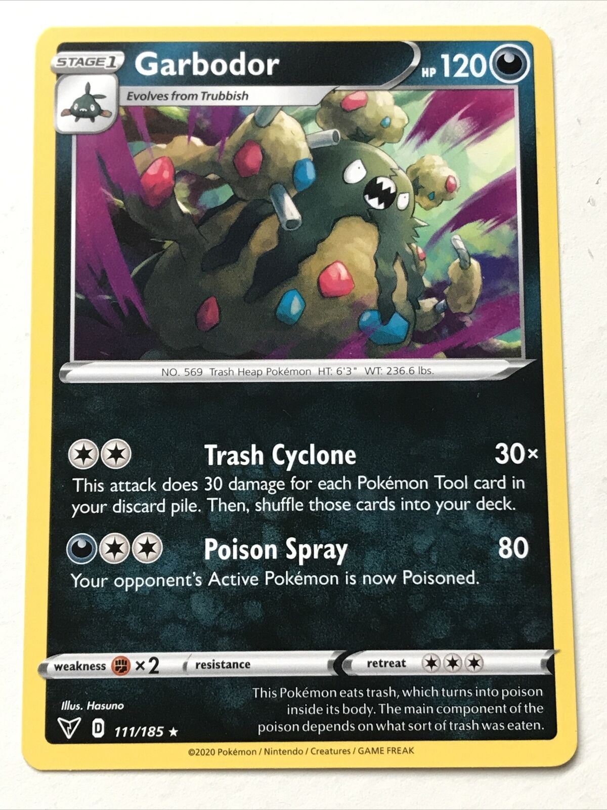 Pokemon Card Vivid Voltage 2020 Pack Fresh Stage 1 GARBODOR 111/185 Trash Heap