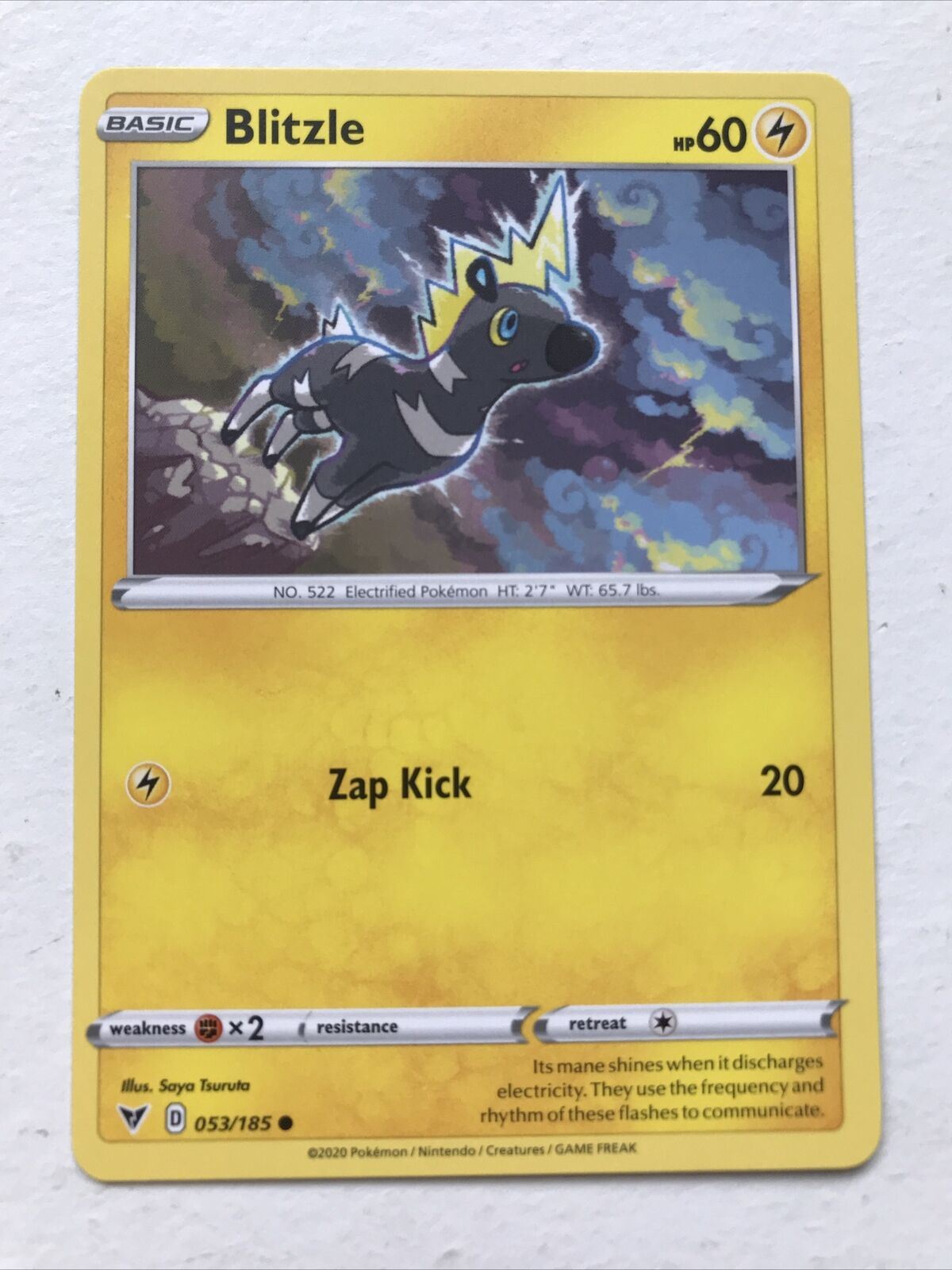 Pokemon Card Vivid Voltage 2020 Pack Fresh Basic BLITZLE 53/185 Electrified