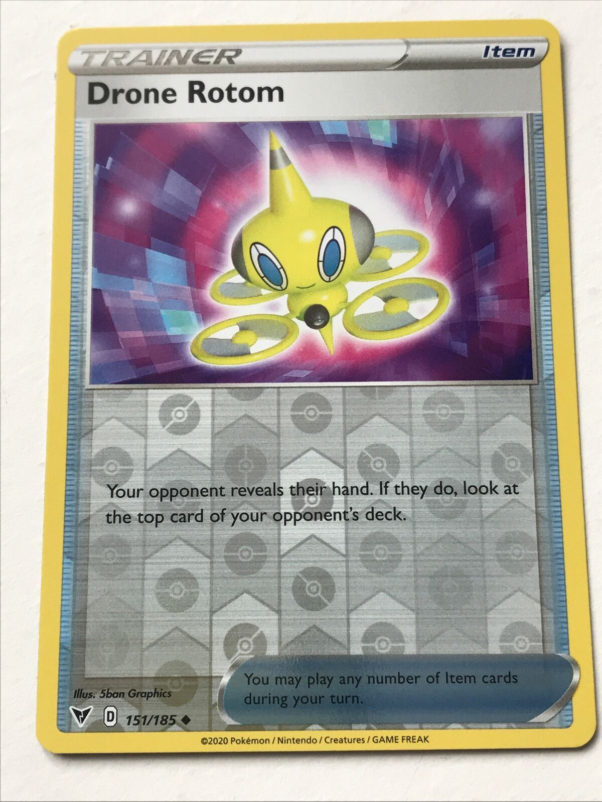 Pokemon Card Vivid Voltage 2020 Pack Fresh Trainer DRONE ROTOM 151/185 Holo