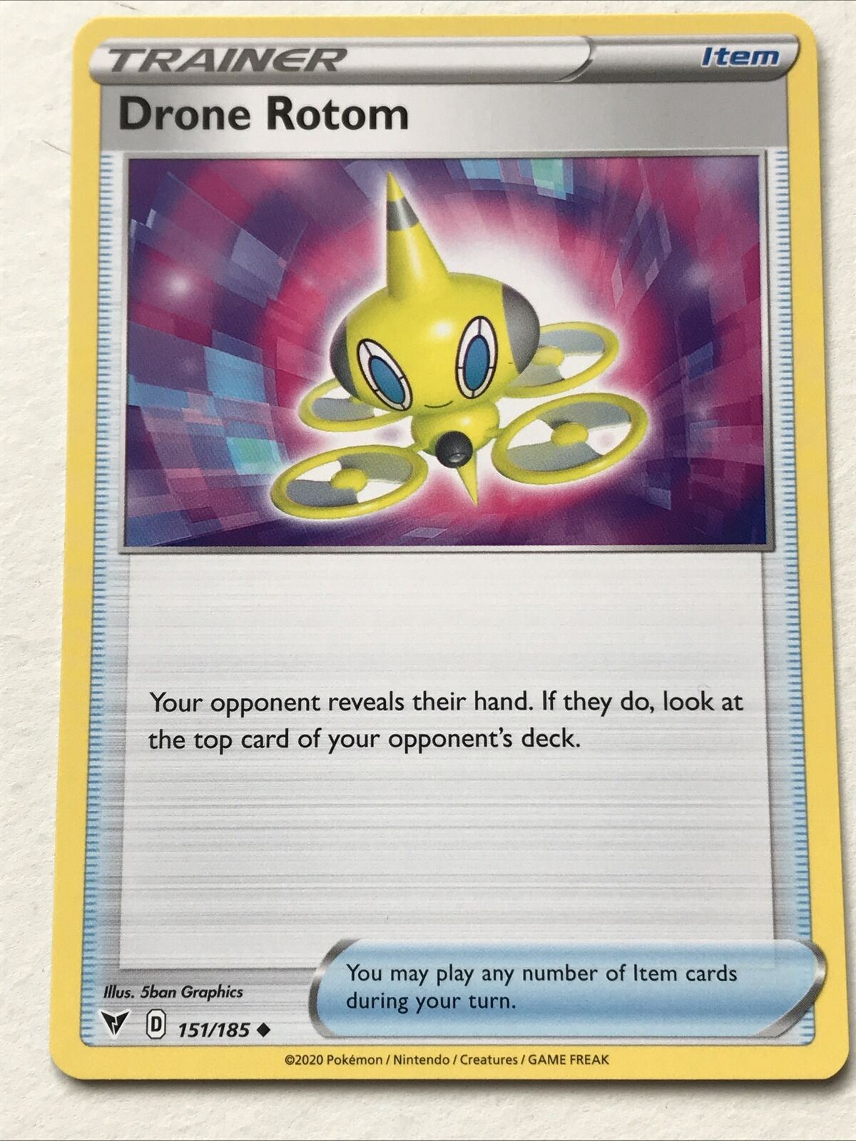 Pokemon Card Vivid Voltage 2020 Pack Fresh. Trainer DRONE ROTOM 151/185