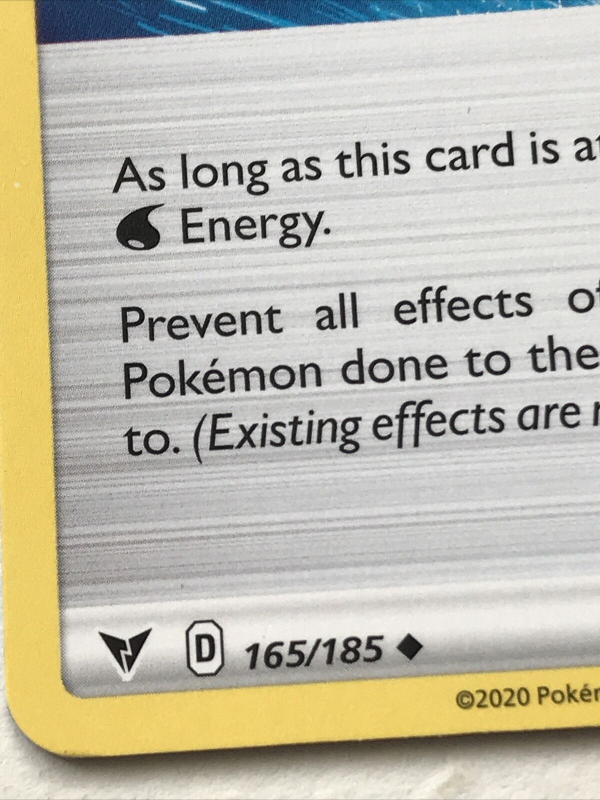 Pokemon Card Vivid Voltage 2020 Pack Fresh WASH ENERGY 165/185 Special Energy
