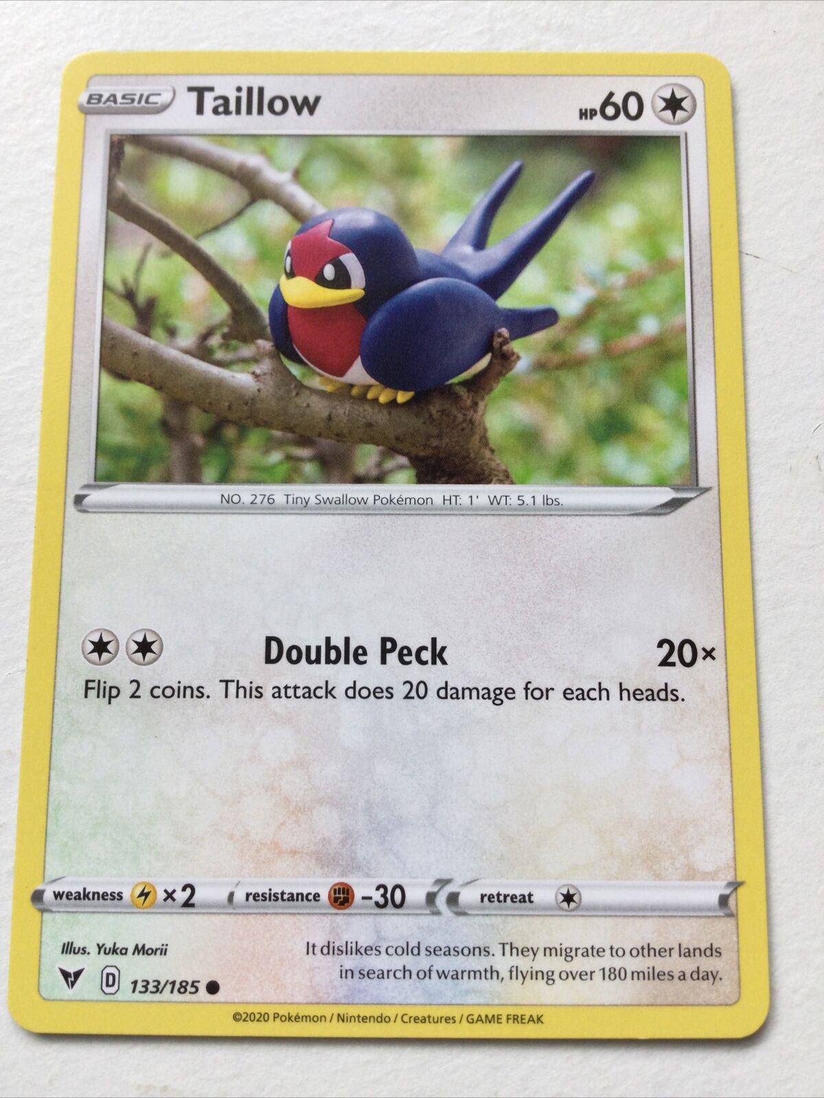 Pokemon Card Vivid Voltage 2020 Pack Fresh. Basic TAILLOW 133/185 Tiny Swallow