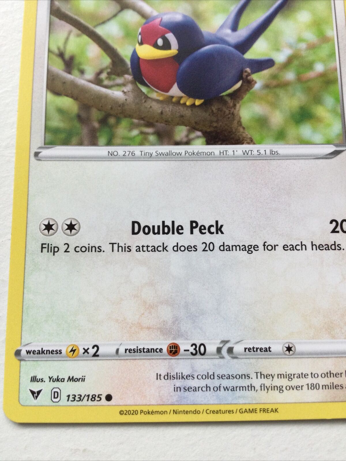 Pokemon Card Vivid Voltage 2020 Pack Fresh. Basic TAILLOW 133/185 Tiny Swallow