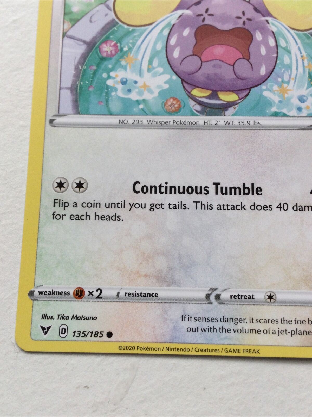 Pokemon Card Vivid Voltage 2020 Pack Fresh Basic WHISMUR 135/185 Whisper