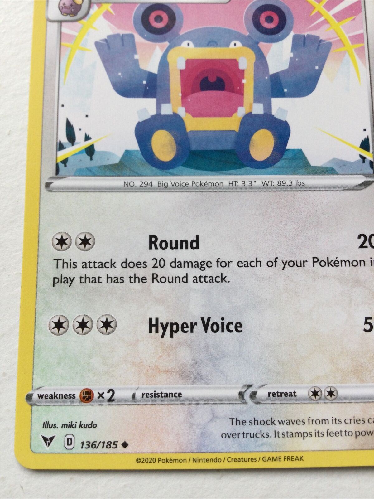 Pokemon Card Vivid Voltage 2020 Pack Fresh Stage 1 LOUDRED 136/185 Big Voice