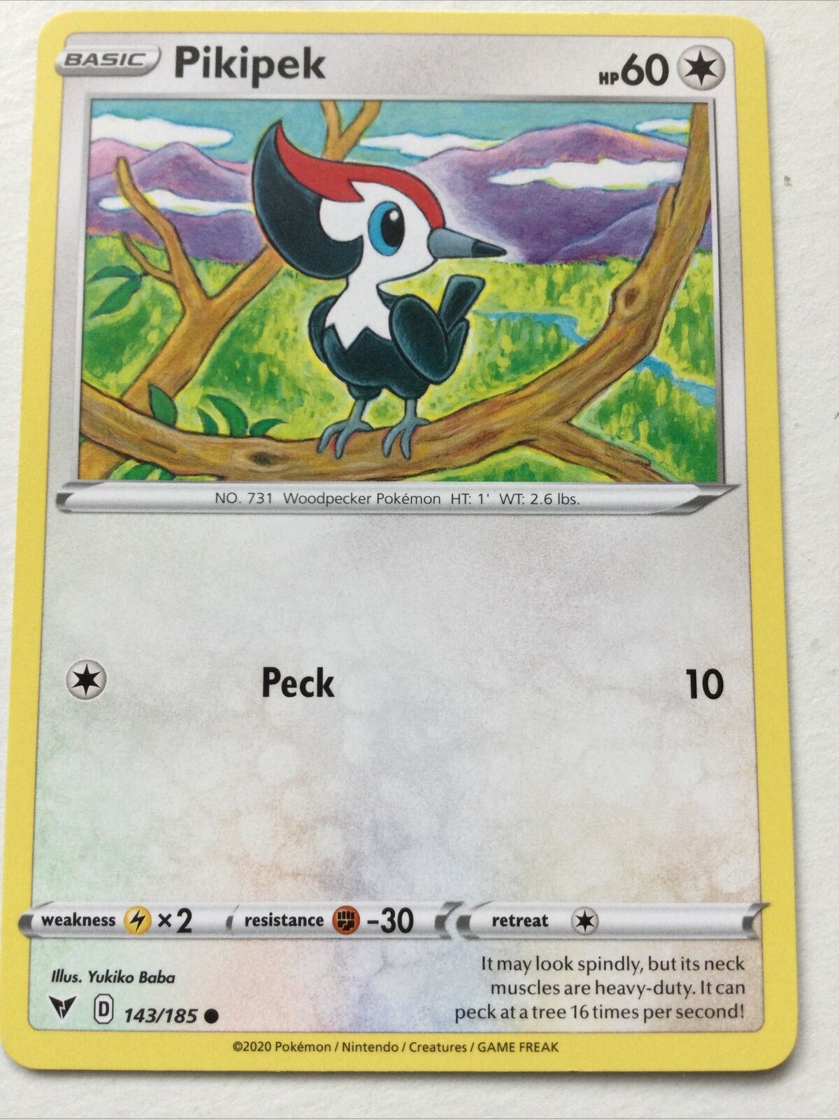 Pokemon Card Vivid Voltage 2020 Pack Fresh Basic PIKIPEK 143/185 Woodpecker