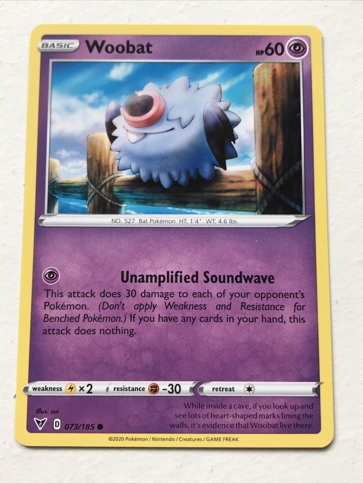 WOOBAT 73/185 Basic Bat Pokemon Card 2020 Vivid Voltage Pack Fresh