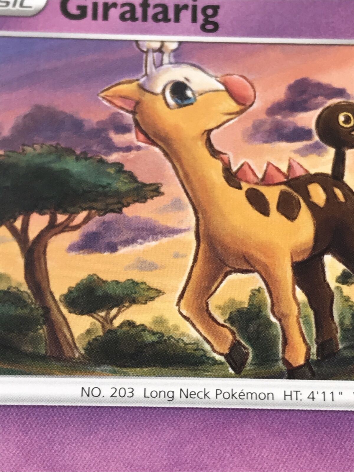 GIRAFARIG 65/185 Long Neck Psypower Pokemon Card 2020 Vivid Voltage Pack Fresh