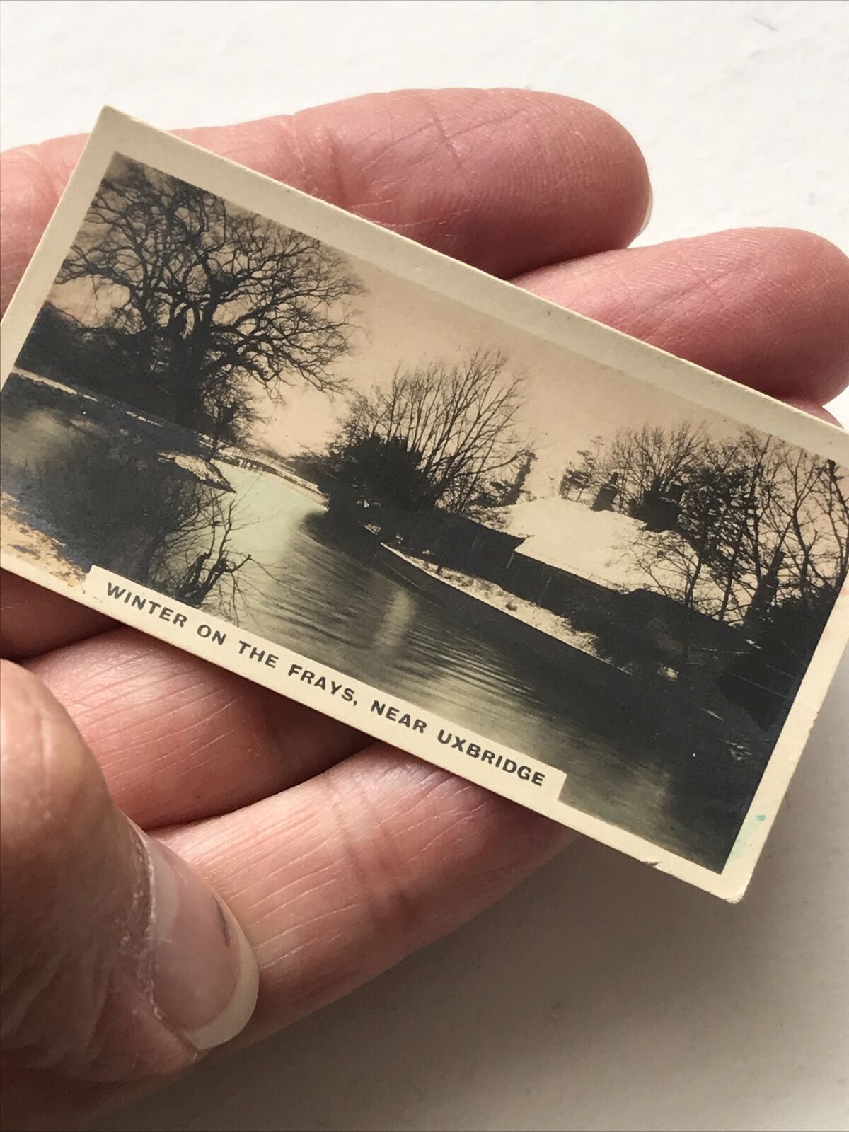 WINTER ON THE FRAYS UXBRIDGE Photo Cigarette Card Cavanders Homeland Series