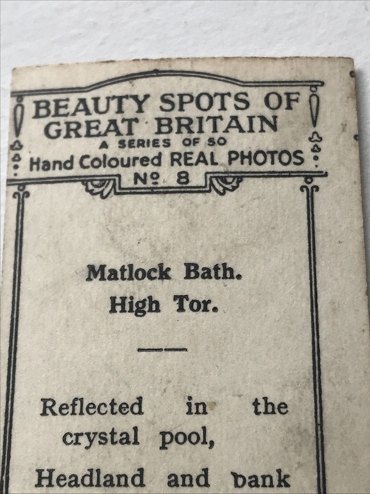 MATLOCK BATH HIGH TOR Hand Coloured Photo Cigarette Card Cavanders Beauty Spots