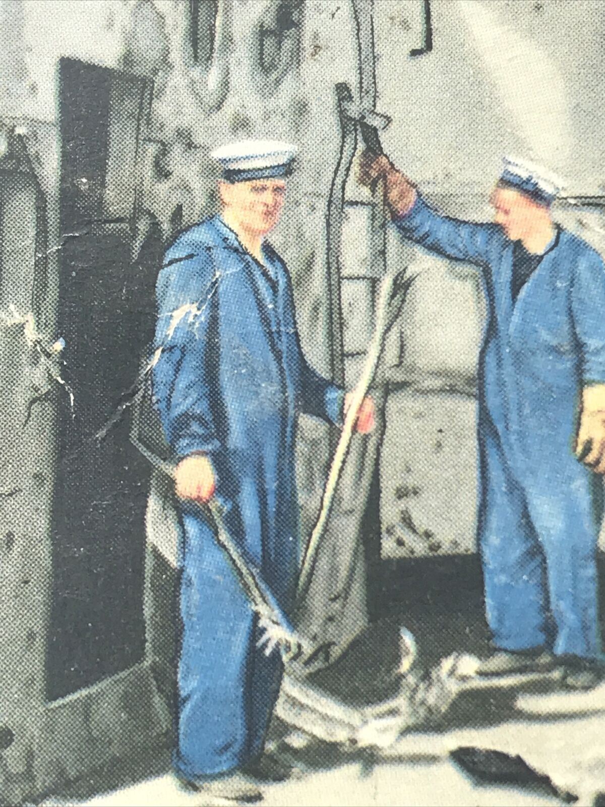 The Navy Park Drive Gallaher Cigarette Card REPAIRING A TARGET SHIP CENTURION. 1937. 1930s.