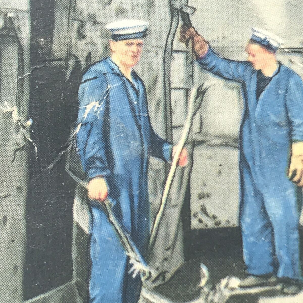 The Navy - Park Drive Gallaher Cigarette Card - REPAIRING A TARGET SHIP CENTURION. 1937. 1930s.