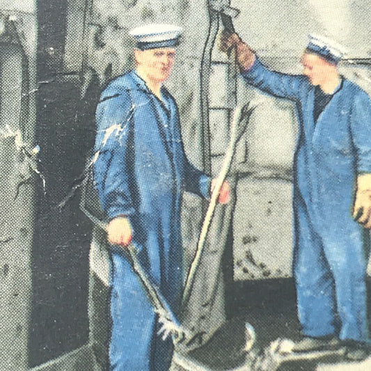 The Navy - Park Drive Gallaher Cigarette Card - REPAIRING A TARGET SHIP CENTURION. 1937. 1930s.
