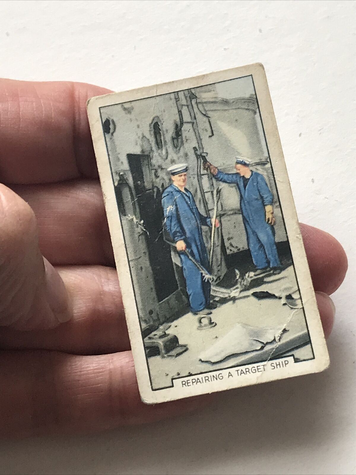The Navy - Park Drive Gallaher Cigarette Card - REPAIRING A TARGET SHIP CENTURION. 1937. 1930s.