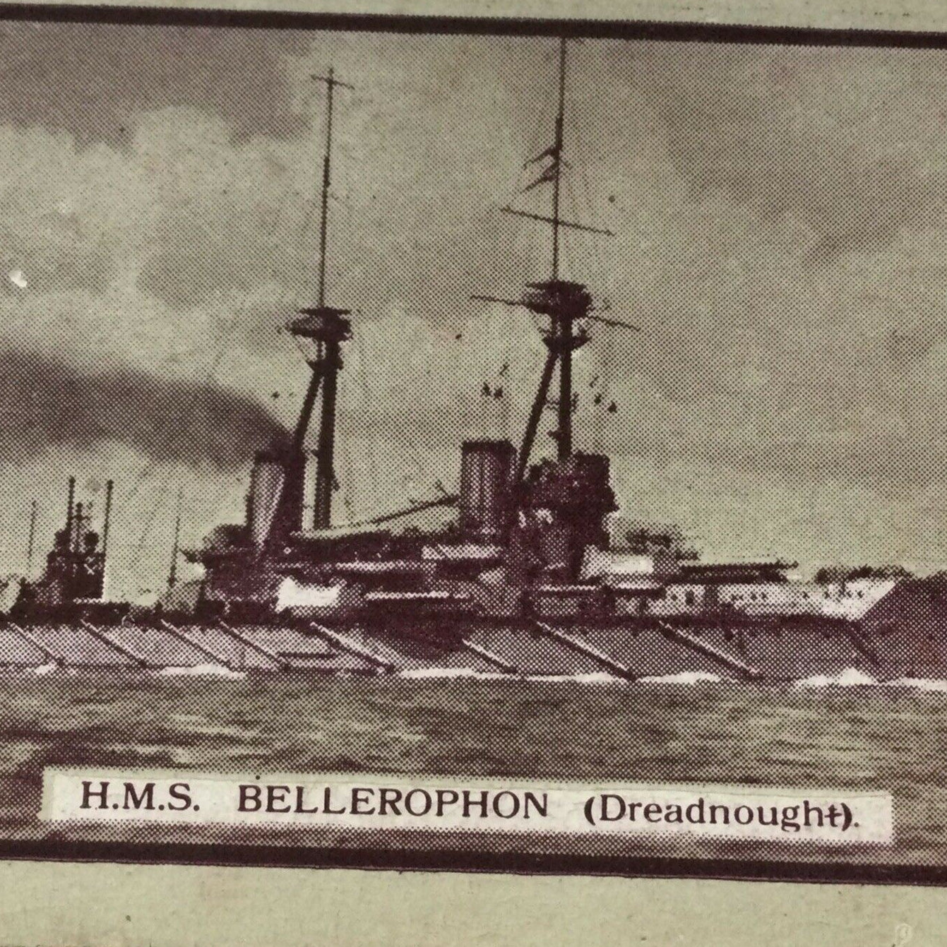 HMS BELLEROPHON DREADNOUGHT Cigarette Card Gallaher British Naval Series #31