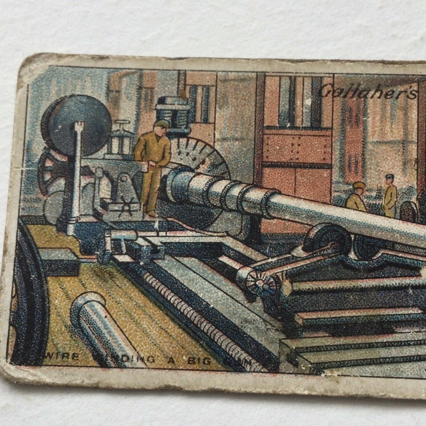 WIRE WINDING A BIG GUN, The Great War Gallaher Cigarette Card #113 WWI