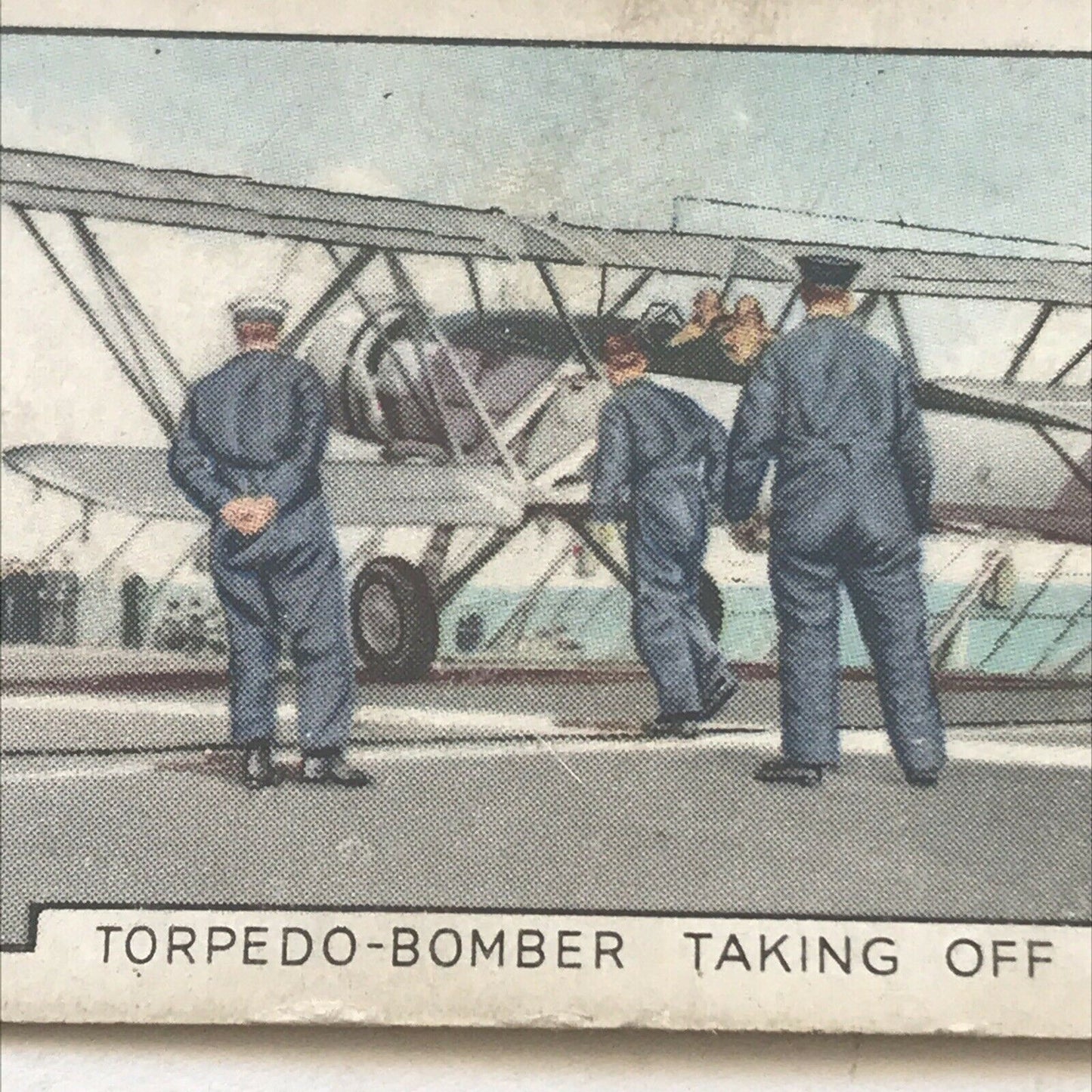 TORPEDO BOMBER TAKING OFF Park Drive Gallaher Cigarette Card. The Navy #4 Blackburn Shark 1937