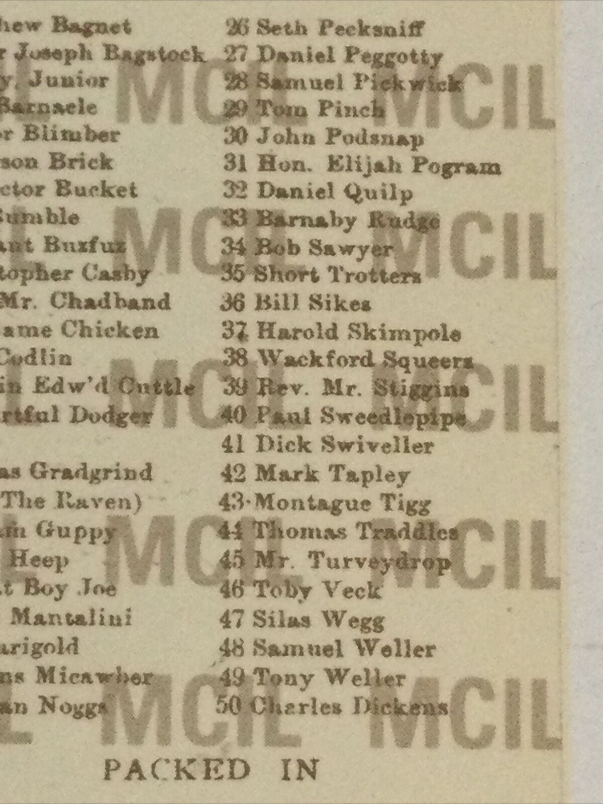 MARK TAPLEY Dickens Gallery Cope Bros Cigarette Card #42 Reprint