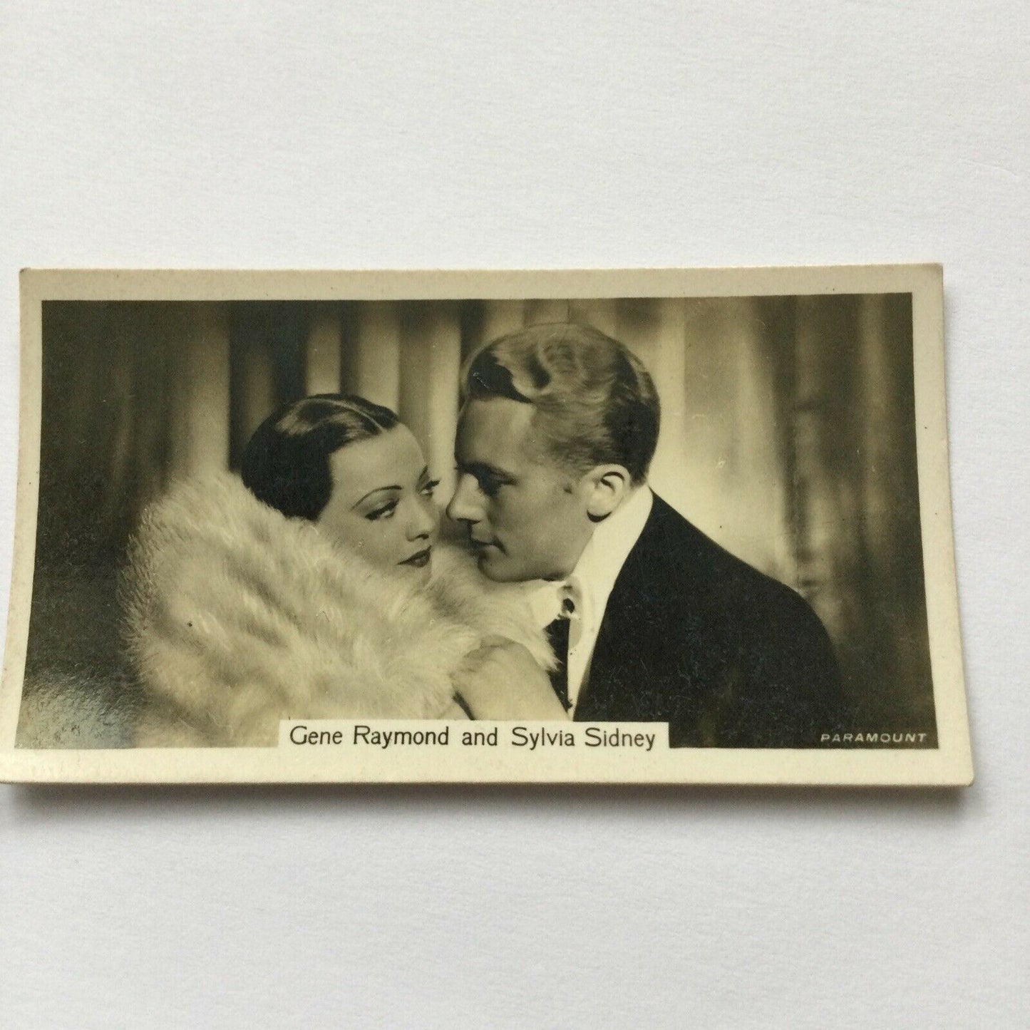 GENE RAYMOND SYLVIA SIDNEY Photo - John Sinclair Cigarette Card Film Stars #63