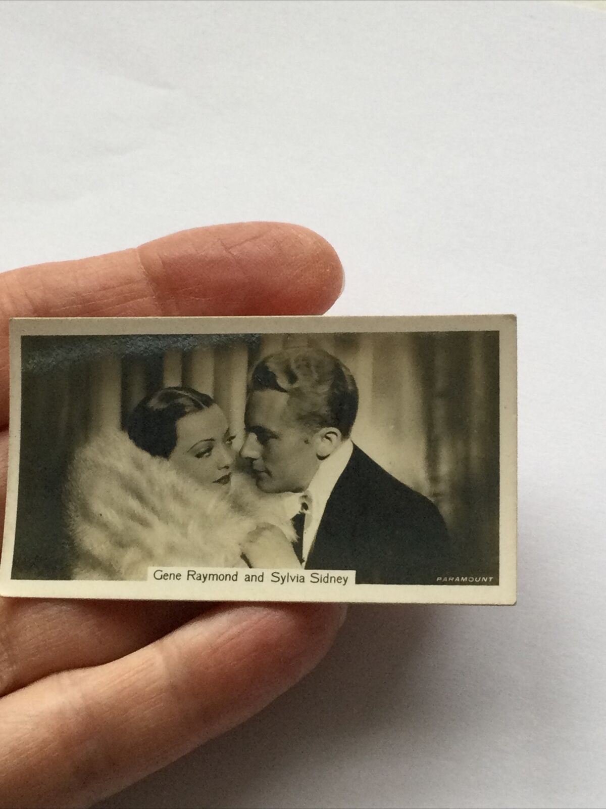 GENE RAYMOND SYLVIA SIDNEY Photo - John Sinclair Cigarette Card Film Stars #63