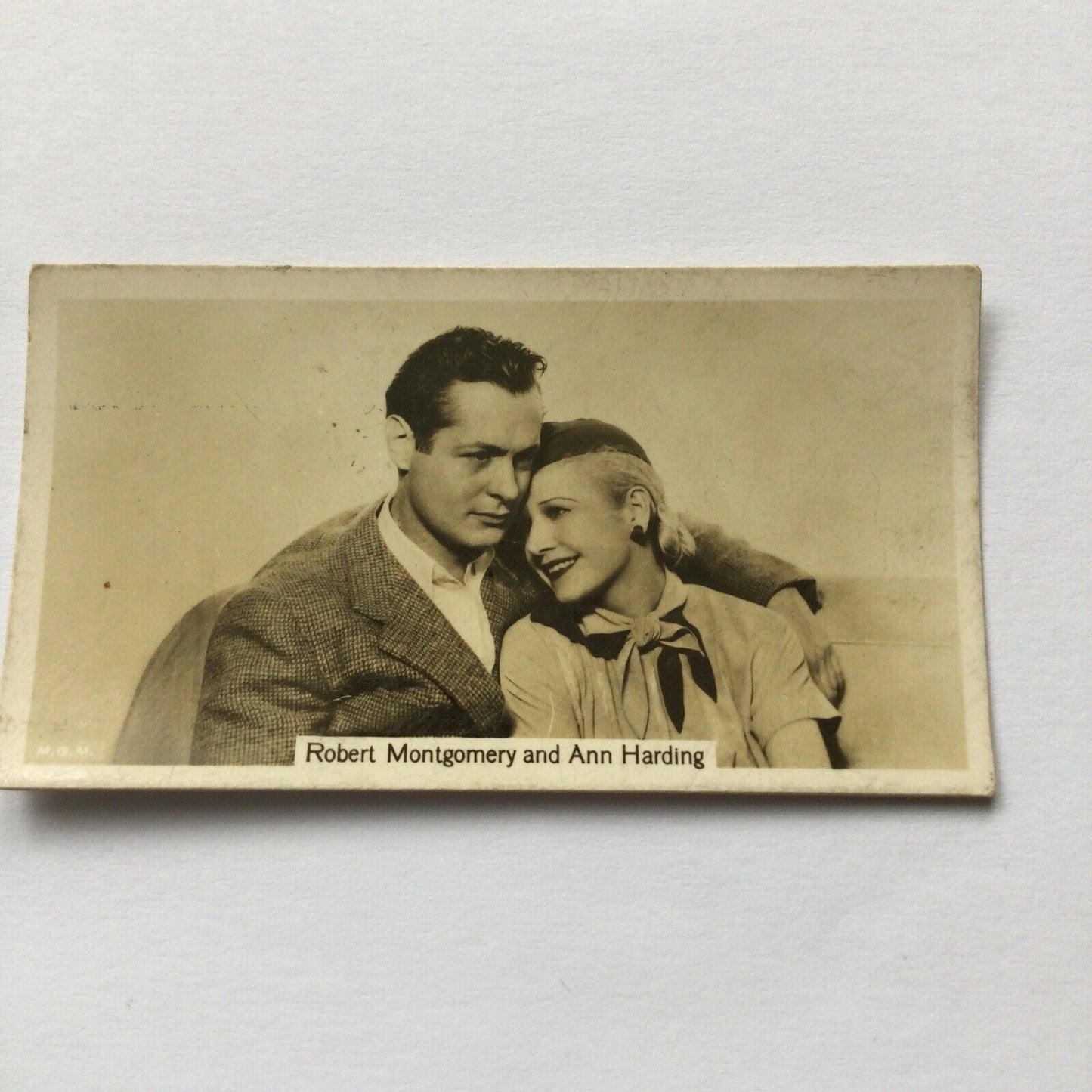 ROBERT MONTGOMERY ANN HARDING Photo 1930s 1934- John Sinclair Cigarette Card Film Stars #61