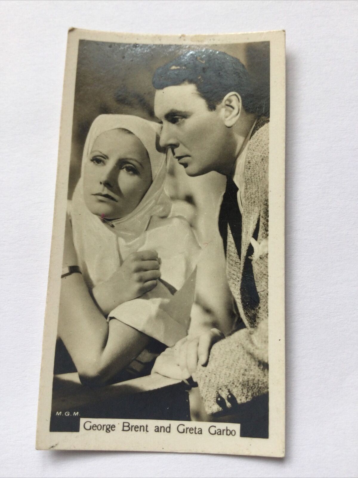 GRETA GARBO and GEORGE BRENT Photo - John Sinclair Cigarette Card - Film Stars #66 - 1930s