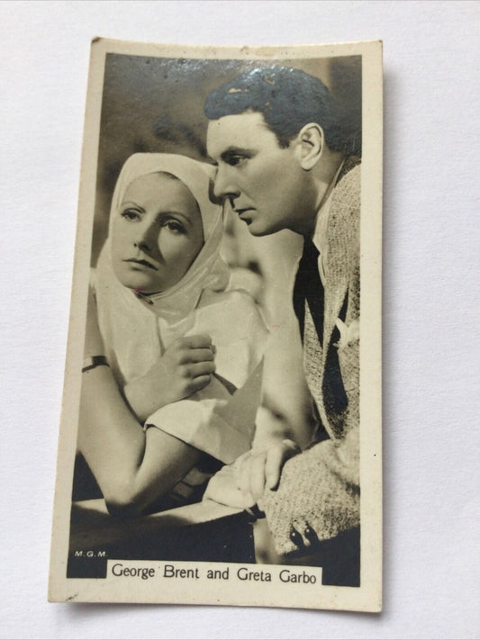 GRETA GARBO and GEORGE BRENT Photo - John Sinclair Cigarette Card - Film Stars #66 - 1930s
