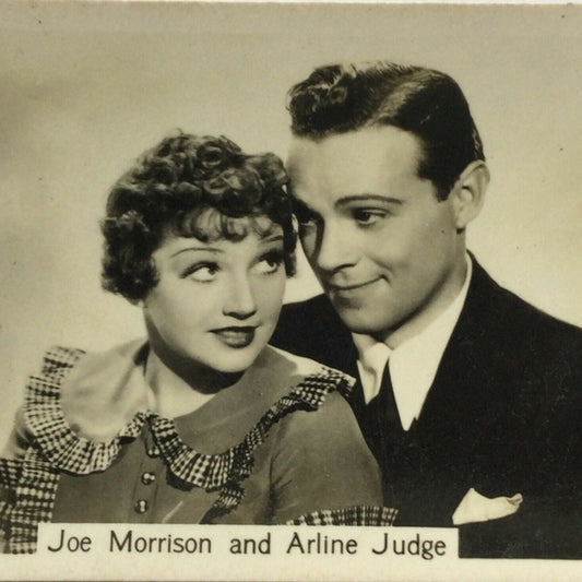 JOE MORRISON ARLINE JUDGE Photo- John Sinclair Cigarette Card - Film Stars #68 - 'One Hour Late'