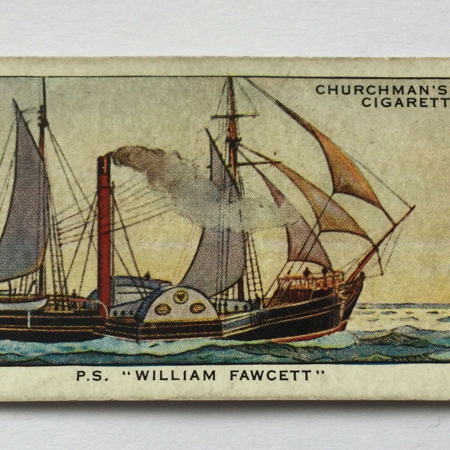 P S WILLIAM FAWCETT - Churchmans Cigarette Card - Story Of Navigation #44 Steam 1937