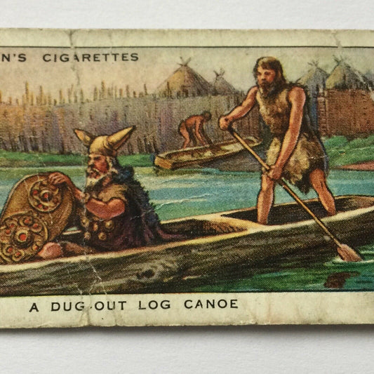 Churchmans Cigarette Card - Story Of Navigation - #2 Bronze Age - A Dug-Out Canoe