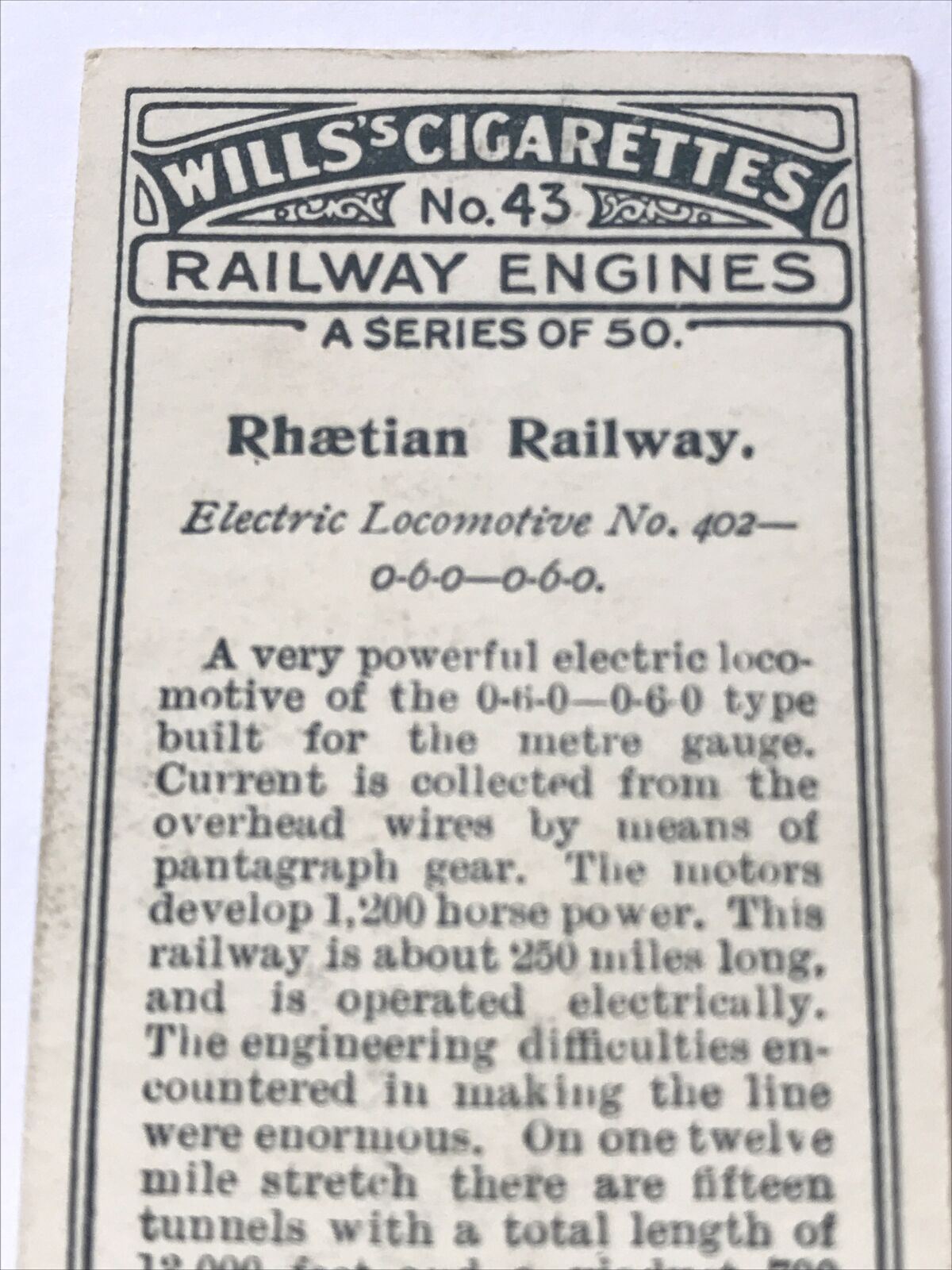 Wills Cigarette Cards RAILWAY ENGINES 1924 Sold individually - take your pick
