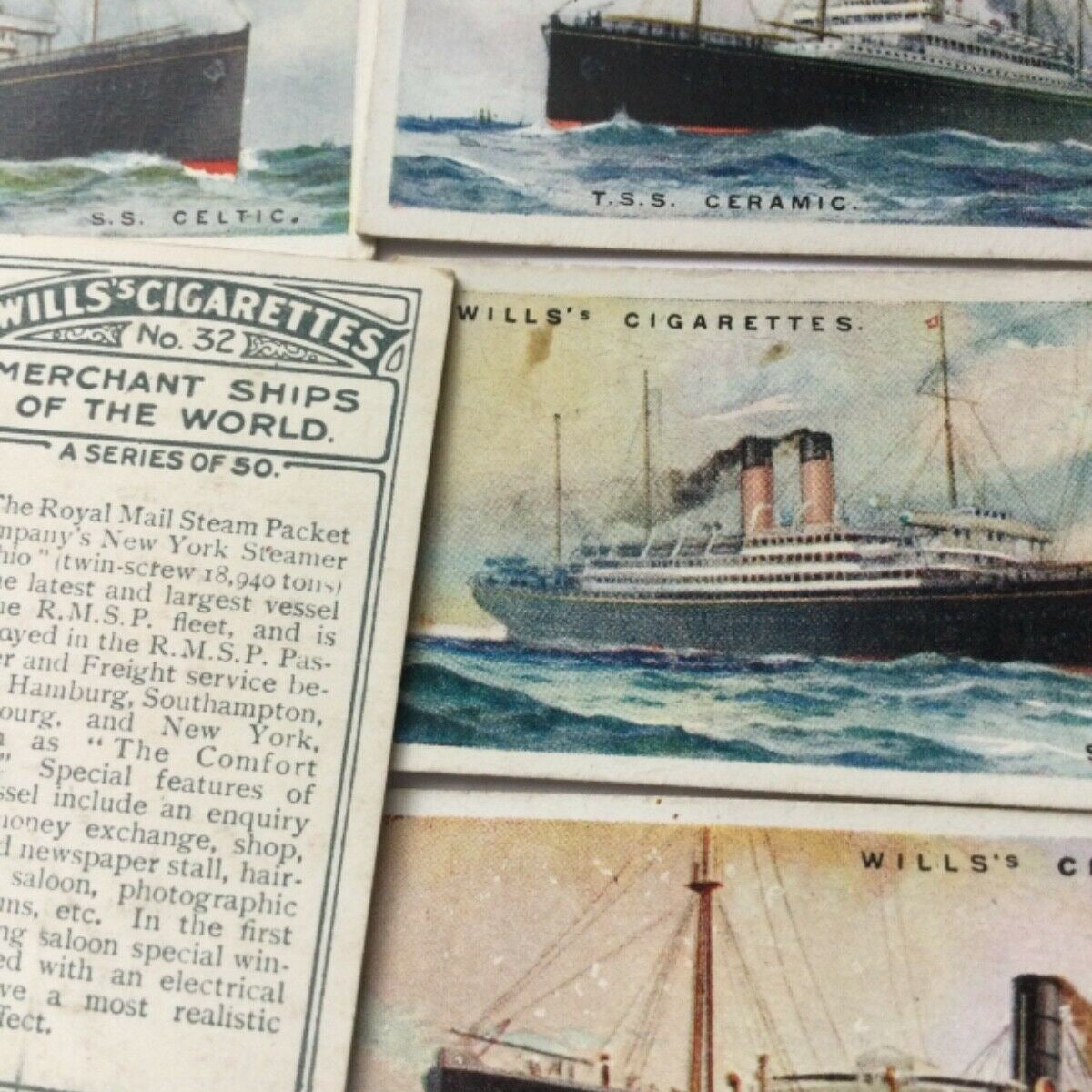 WILLS CIGARETTE CARDS MERCHANT SHIPS OF THE WORLD 1924 - SOLD INDIVIDUALLY