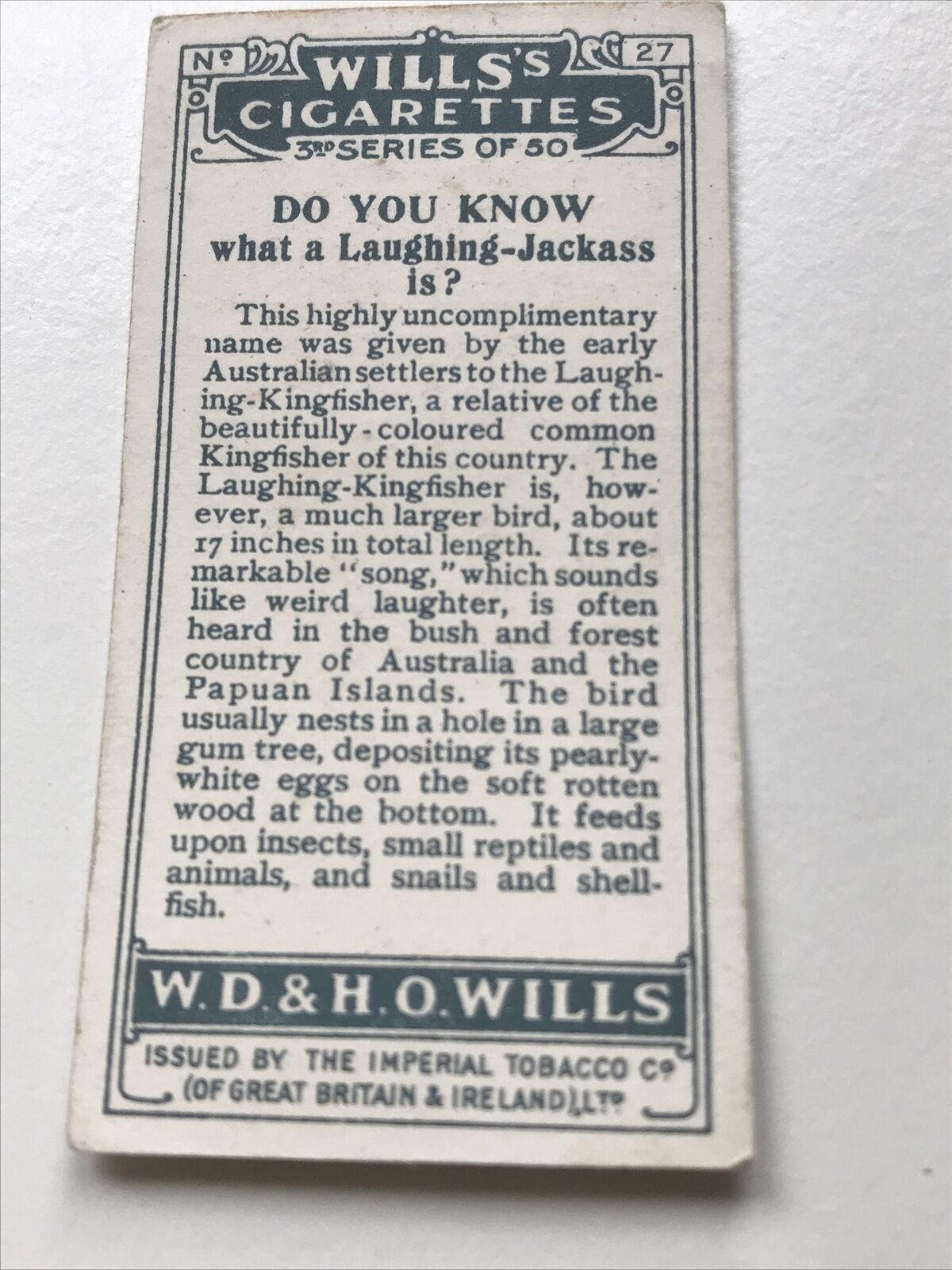 Wills Cigarette Cards DO YOU KNOW? Various series, sold individually