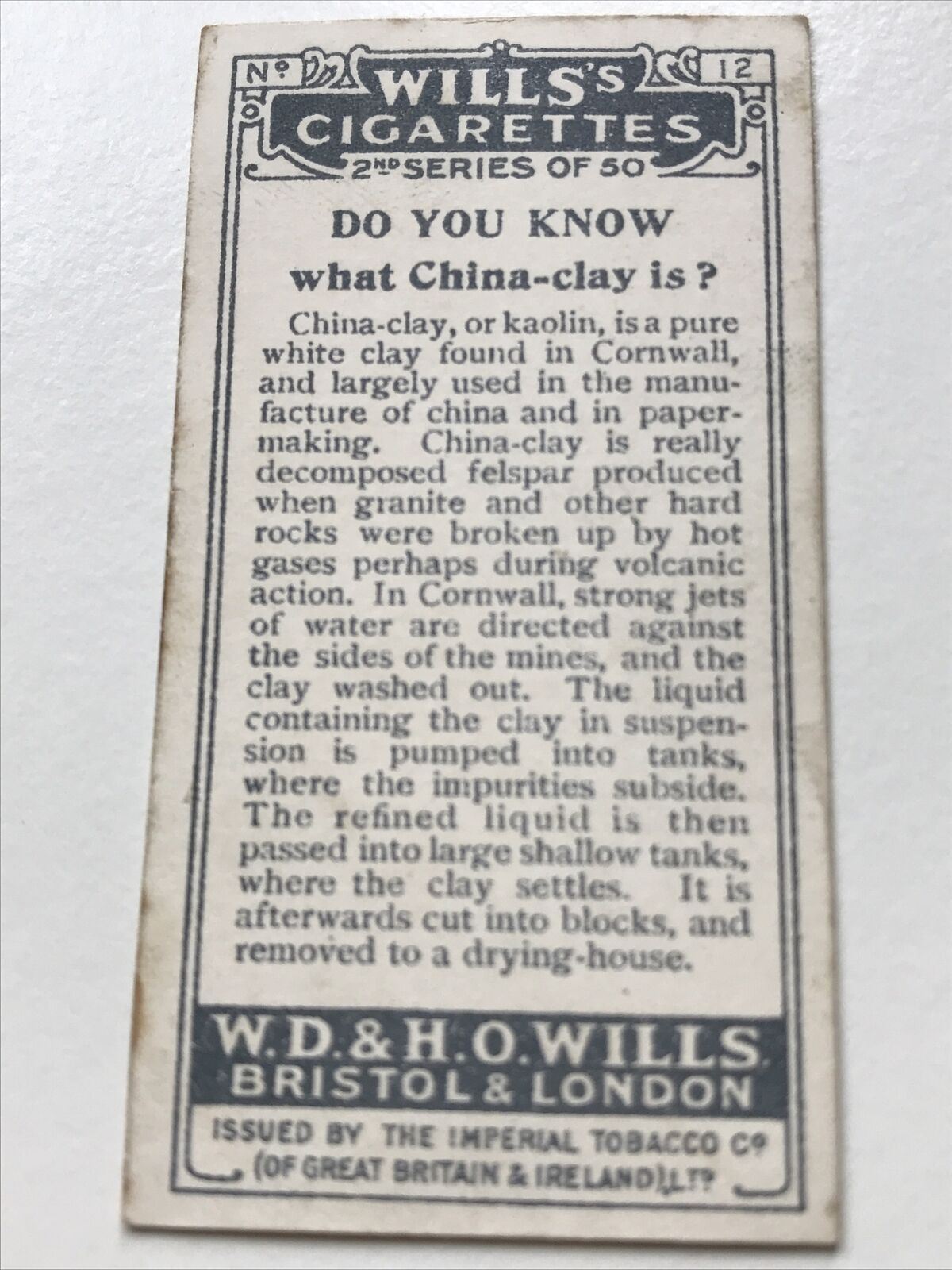 Wills Cigarette Cards DO YOU KNOW? Various series, sold individually