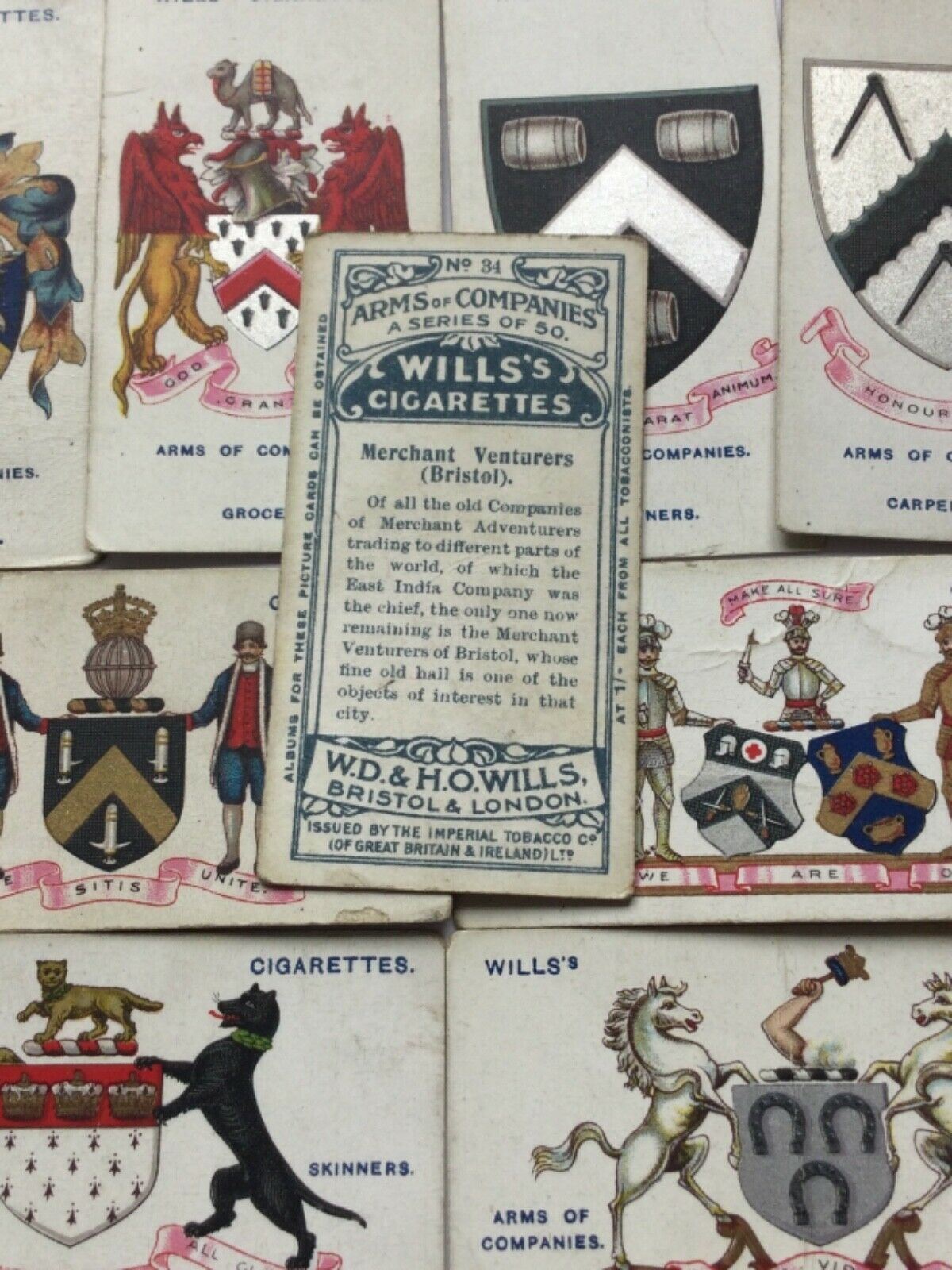 Wills Cigarette Cards ARMS OF COMPANIES Sold separately- take your pick