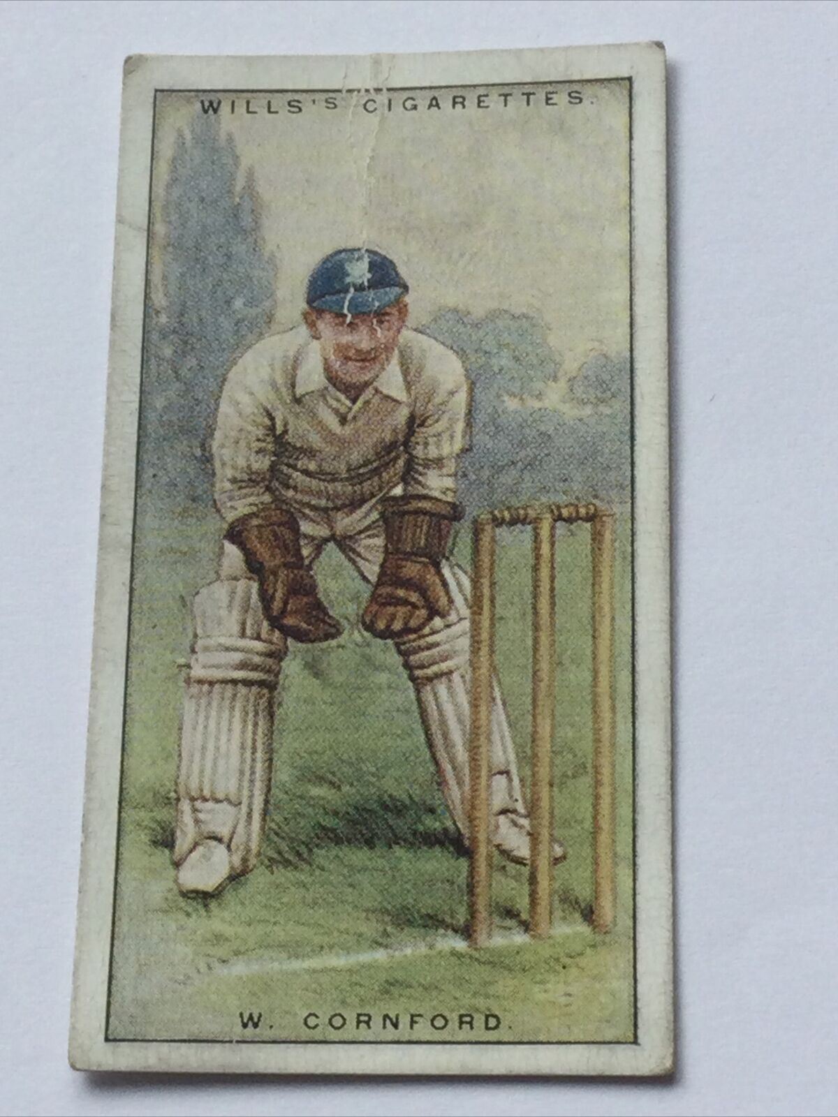 Wills Cigarette Card -  'Cricketers' 2nd Series - No. 10 - W Cornford - Sussex