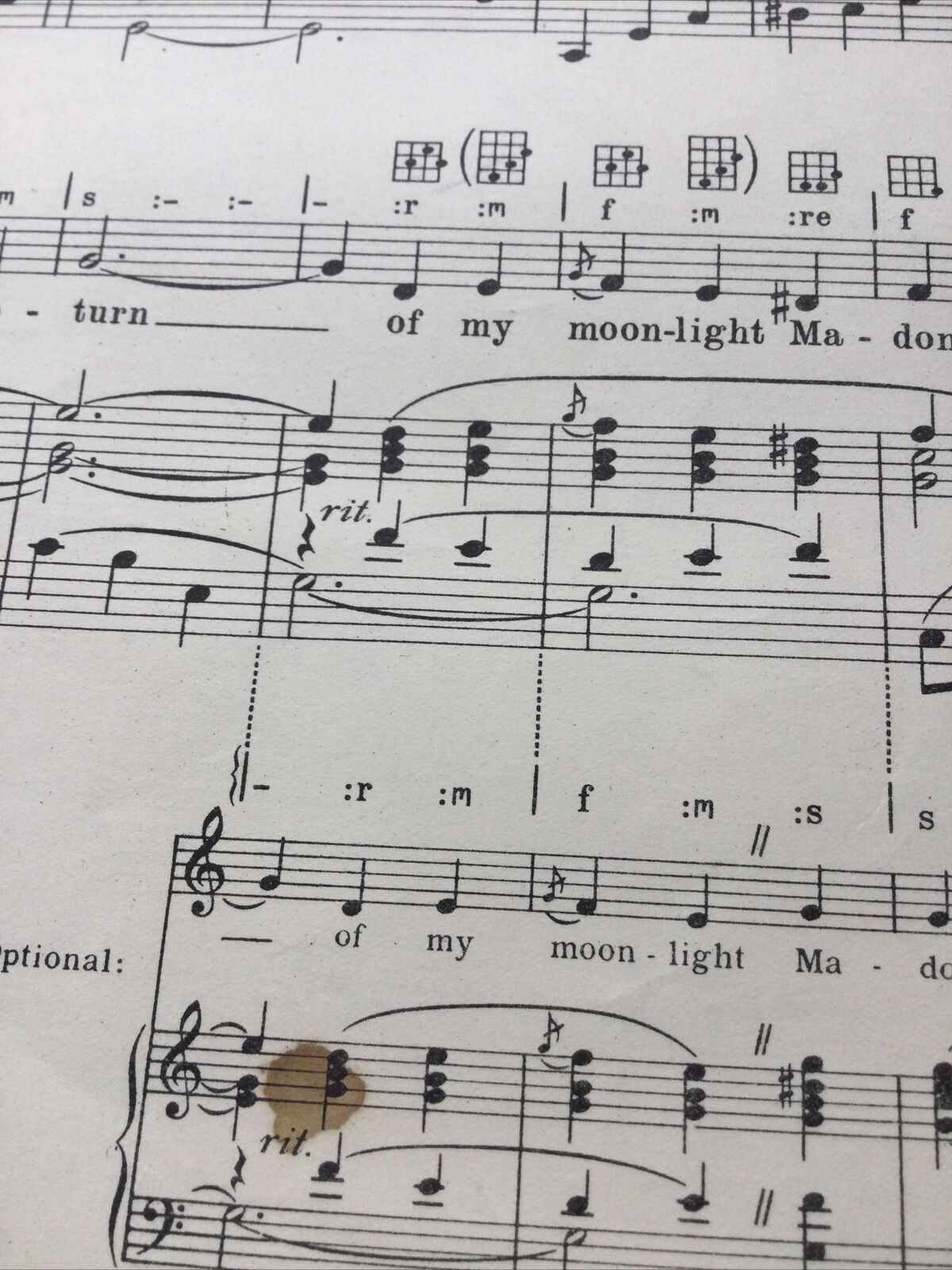Vintage Sheet Music - My Moonlight Madonna - Song With Piano Accompaniment - Zdenko Fibich