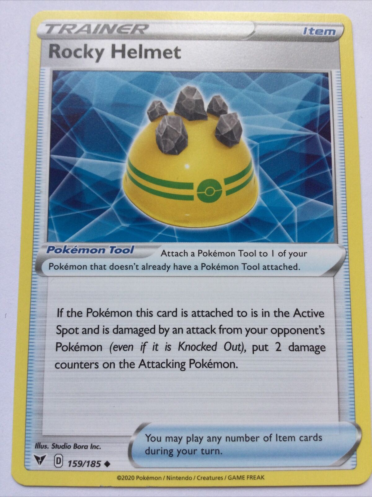 ROCKY HELMET 159/185 TRAINER ITEM Pokemon Card 2020 Vivid Voltage Pack Fresh