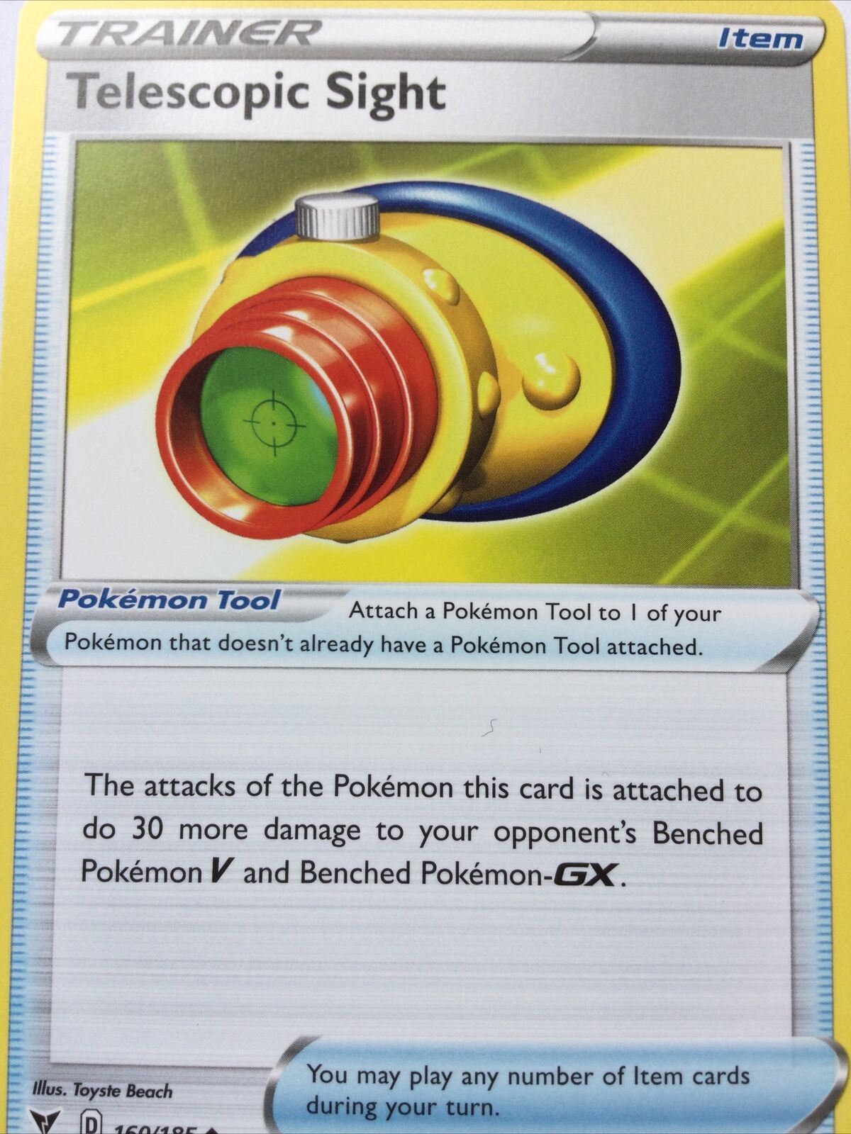 TELESCOPIC SIGHT 160/185 TRAINER Pokemon Card 2020 Vivid Voltage Pack Fresh