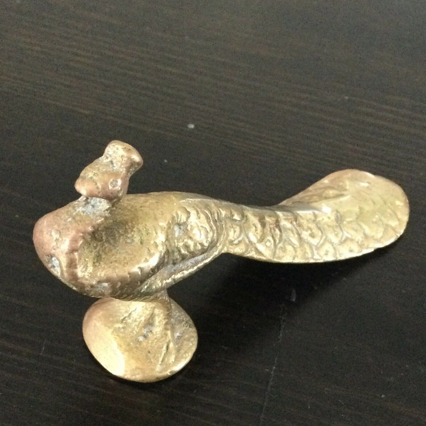 Vintage BRASS PEACOCK Ornament. Tail Down. Retro. Approx 9.5cm from Beak To Tail