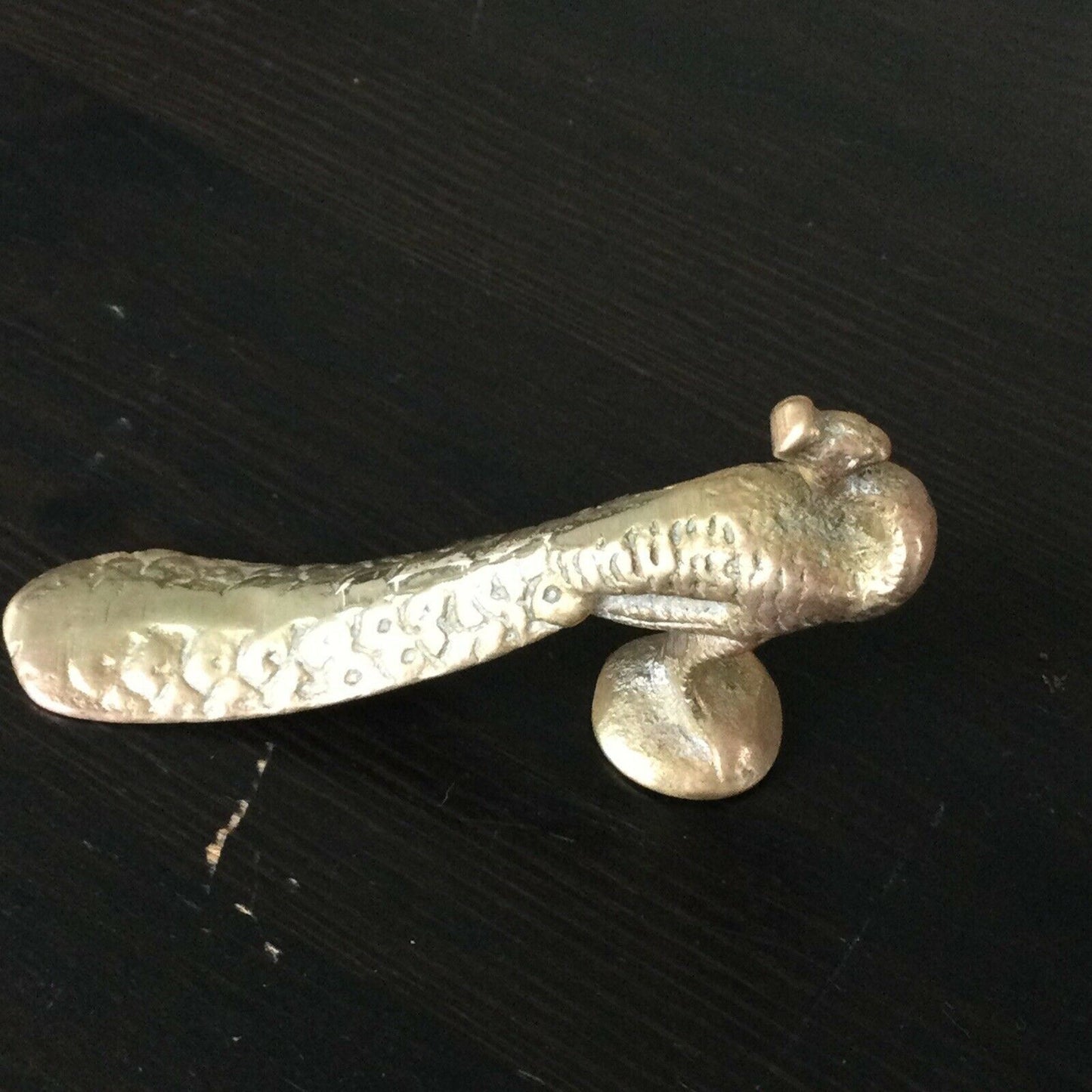 Vintage BRASS PEACOCK Ornament. Tail Down. Retro. Approx 9.5cm from Beak To Tail