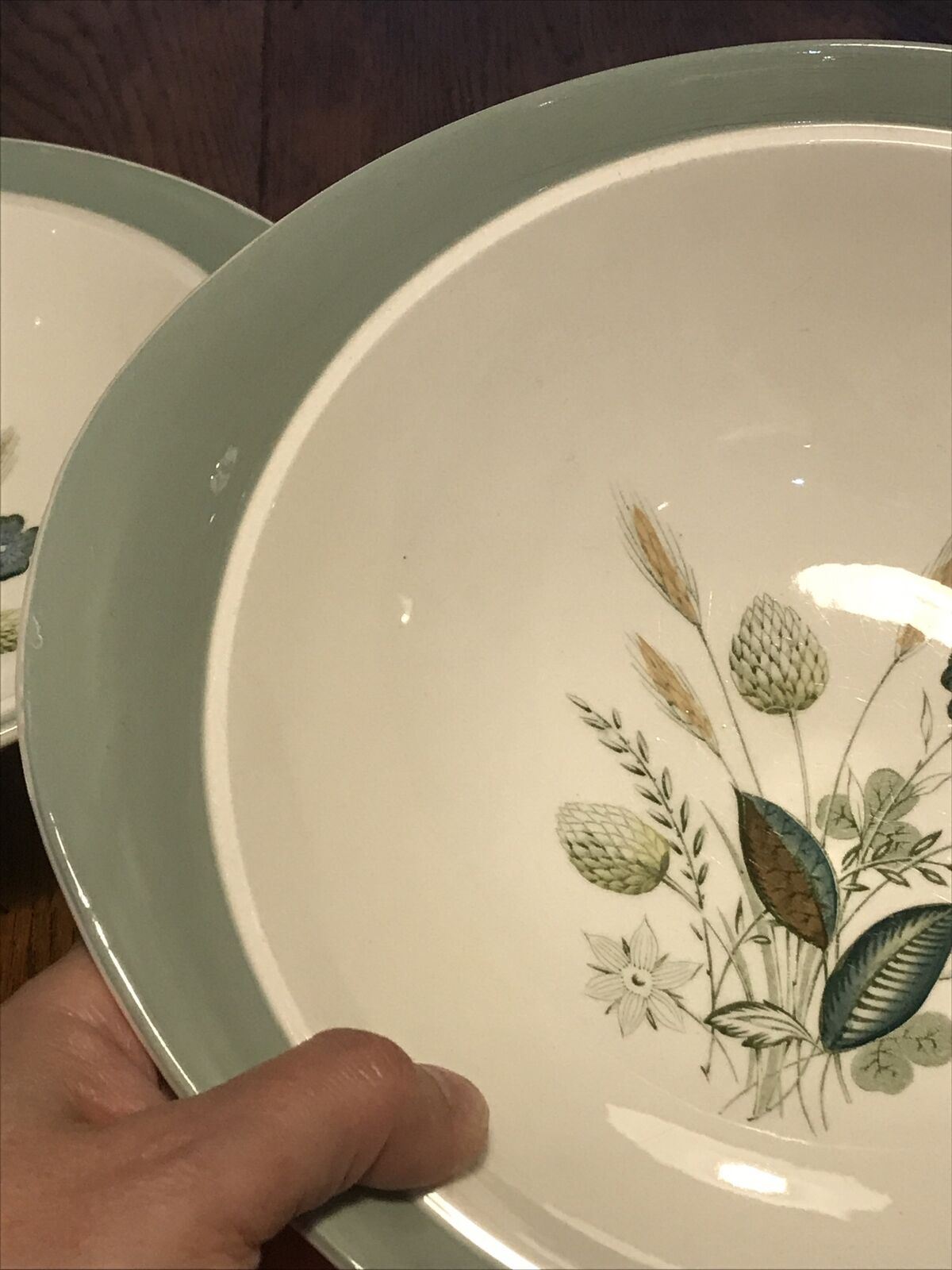 Vintage 1950s Serving Dishes Wood & Sons CLOVELLY. 2 x Veg serving bowls Grass design