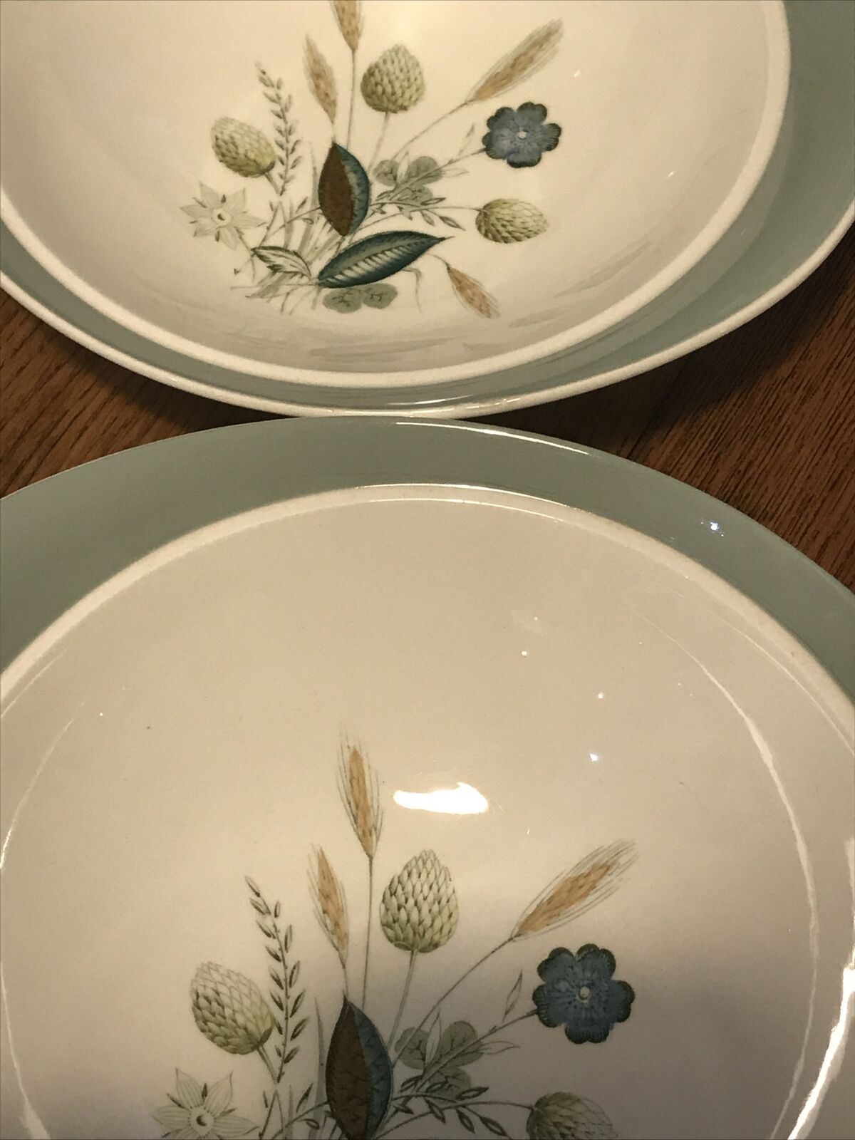 Vintage 1950s Serving Dishes Wood & Sons CLOVELLY. 2 x Veg serving bowls Grass design