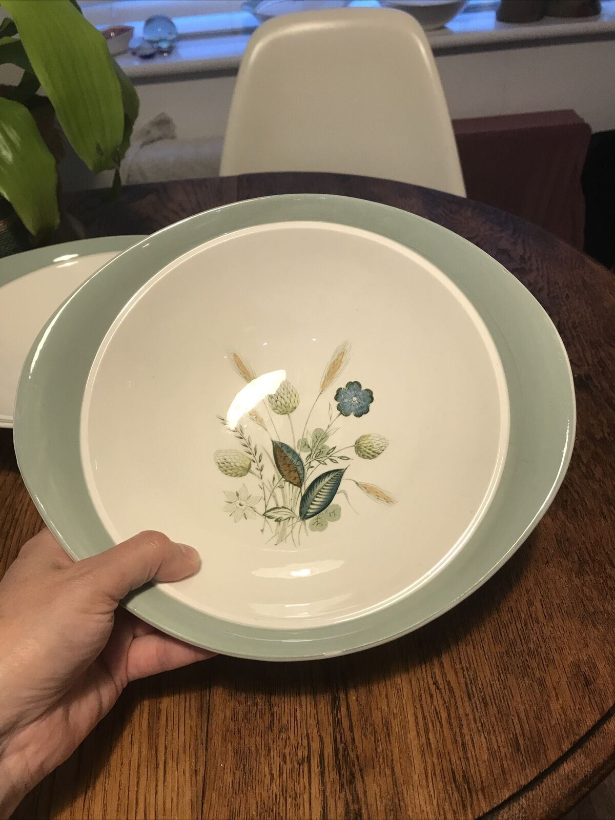 Vintage 1950s Serving Dishes Wood & Sons CLOVELLY. 2 x Veg serving bowls Grass design