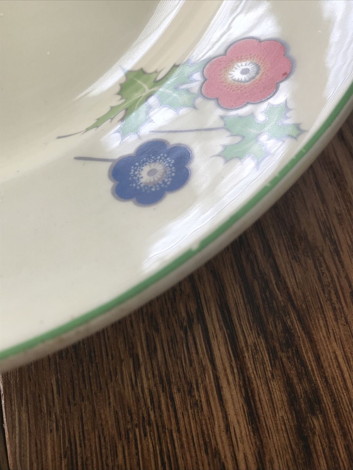 Vintage ART DECO 1930s LARGE SERVING PLATTER PLATE Anemone Design 36 x 28 cm